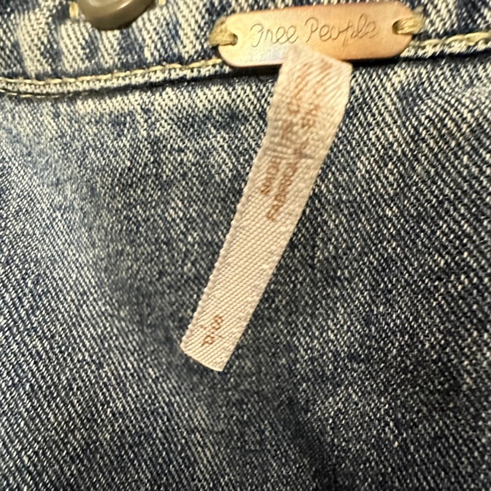 Free People Women’s Indie Wash Combo Knit Hooded 100% Cotton Denim Jacket ~ S/P - Picture 4 of 10